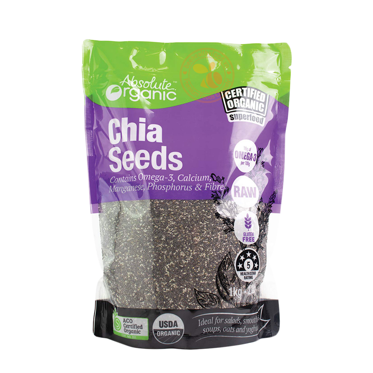 Hạt Chia Úc Absolute Organic Bịch Tím 1Kg